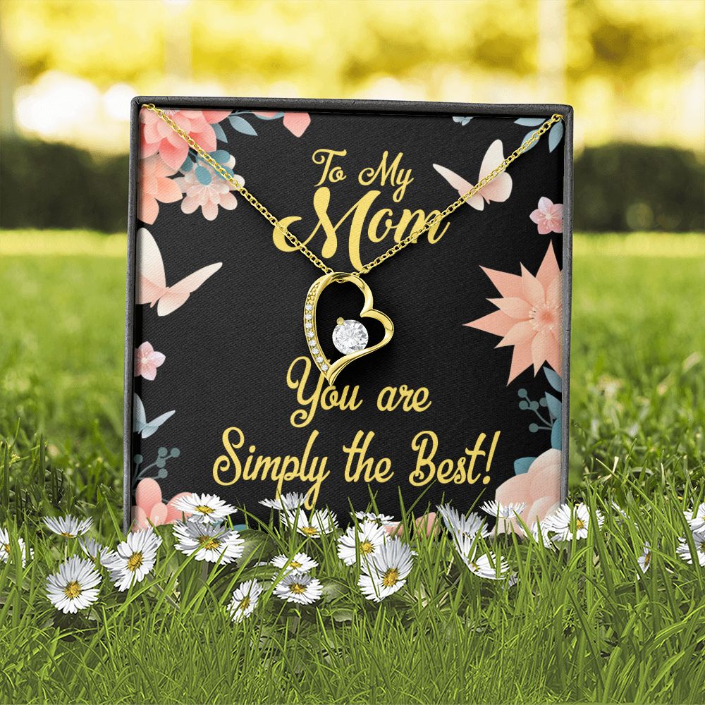 To Mom Simply the Best Forever Necklace w Message Card-Express Your Love Gifts