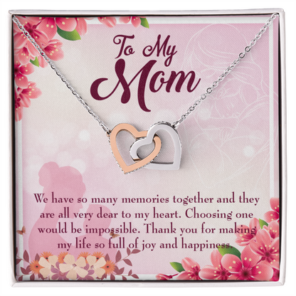 To Mom So Many Memeories Together Inseparable Necklace-Express Your Love Gifts