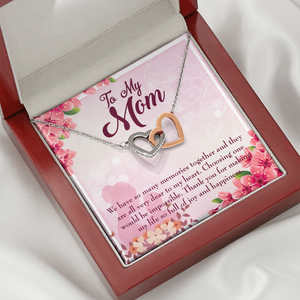 To Mom So Many Memeories Together Inseparable Necklace-Express Your Love Gifts