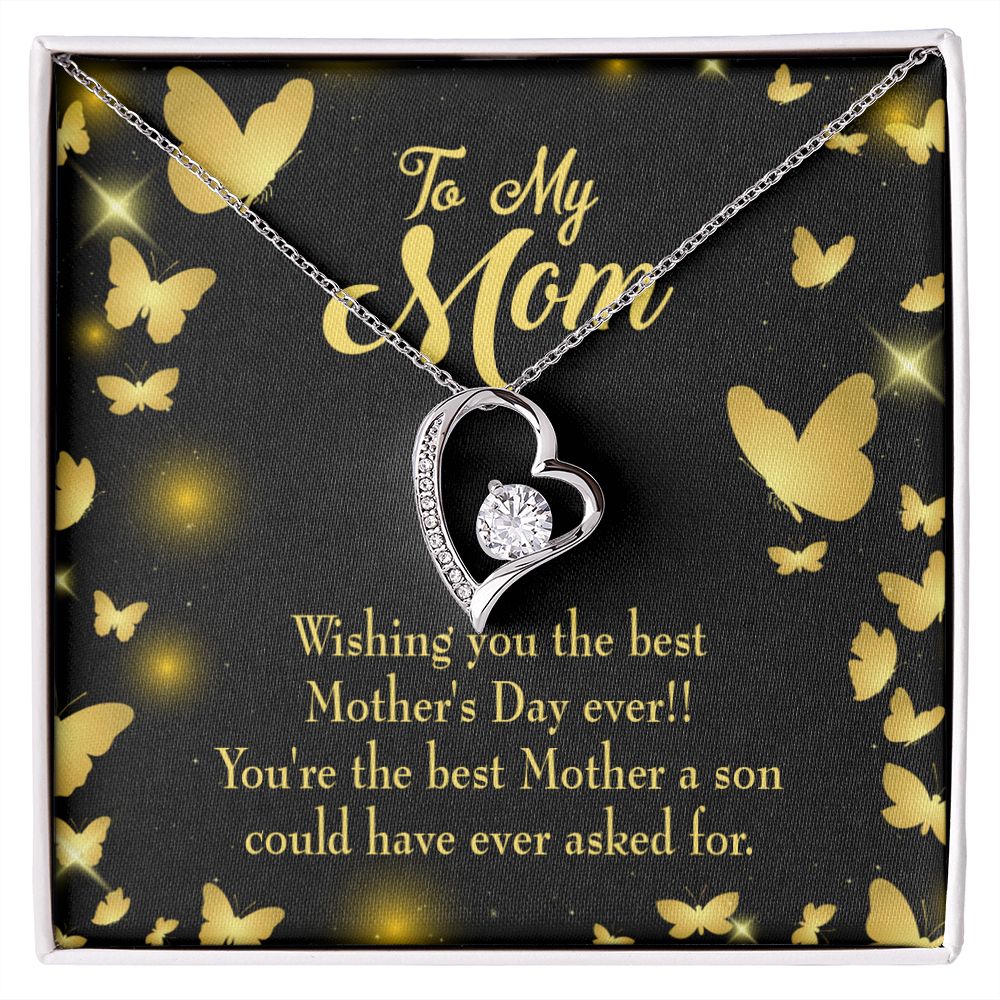 To Mom Son Mother Forever Necklace w Message Card-Express Your Love Gifts