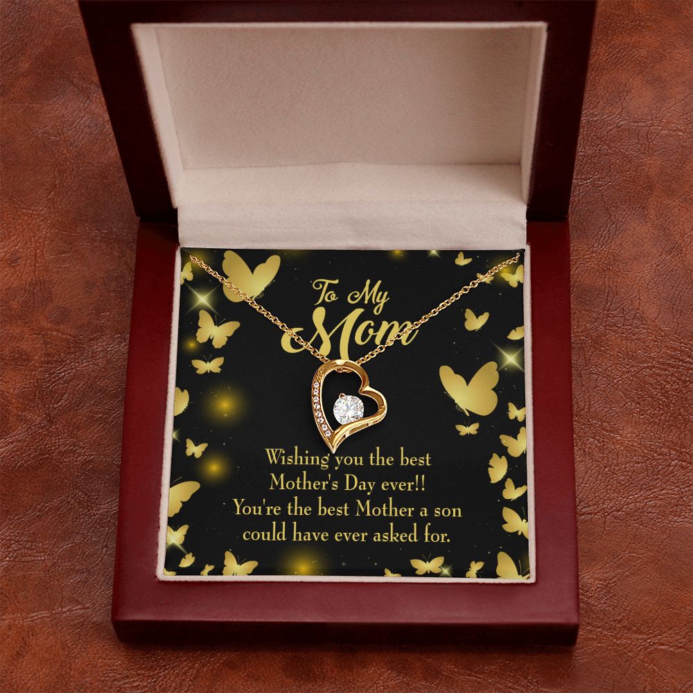 To Mom Son Mother Forever Necklace w Message Card-Express Your Love Gifts