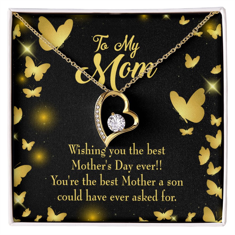 To Mom Son Mother Forever Necklace w Message Card-Express Your Love Gifts