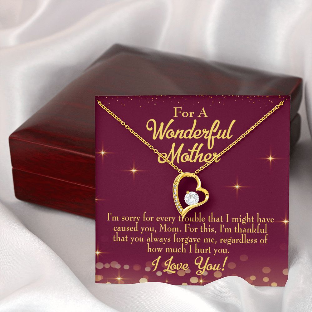 To Mom Sorry Mom Forever Necklace w Message Card-Express Your Love Gifts