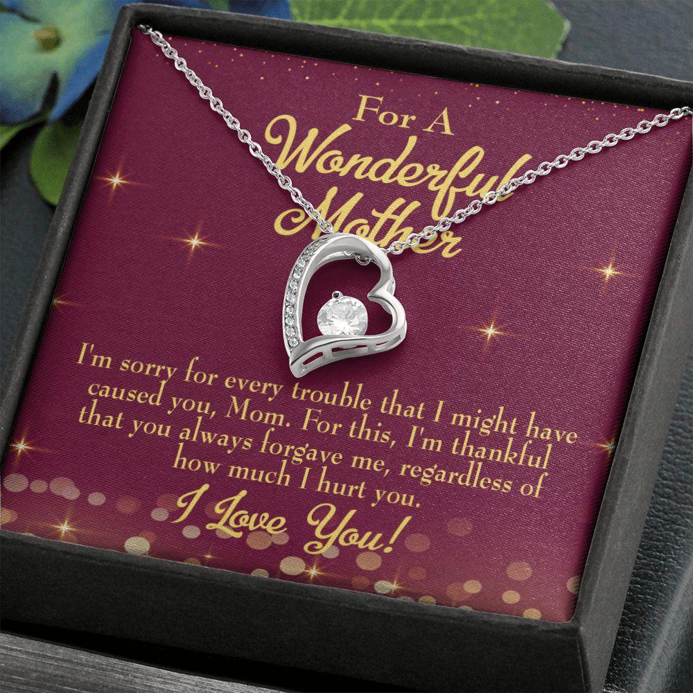 To Mom Sorry Mom Forever Necklace w Message Card-Express Your Love Gifts