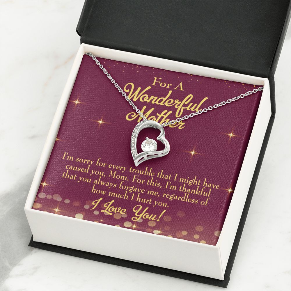 To Mom Sorry Mom Forever Necklace w Message Card-Express Your Love Gifts