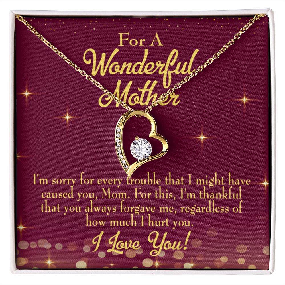 To Mom Sorry Mom Forever Necklace w Message Card-Express Your Love Gifts