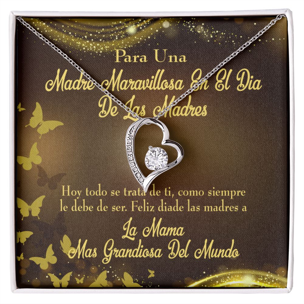 To Mom Spanish Mama Forever Necklace w Message Card-Express Your Love Gifts