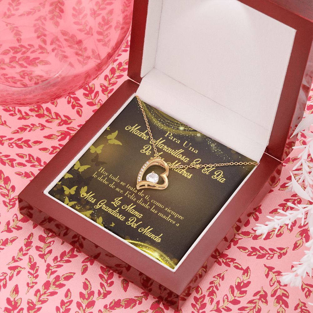 To Mom Spanish Mama Forever Necklace w Message Card-Express Your Love Gifts