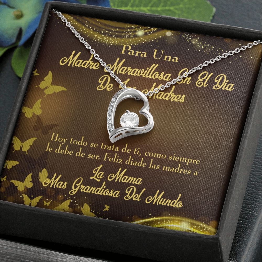 To Mom Spanish Mama Forever Necklace w Message Card-Express Your Love Gifts