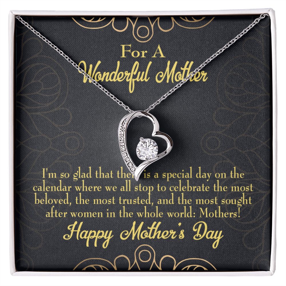 To Mom Special Day Forever Necklace w Message Card-Express Your Love Gifts