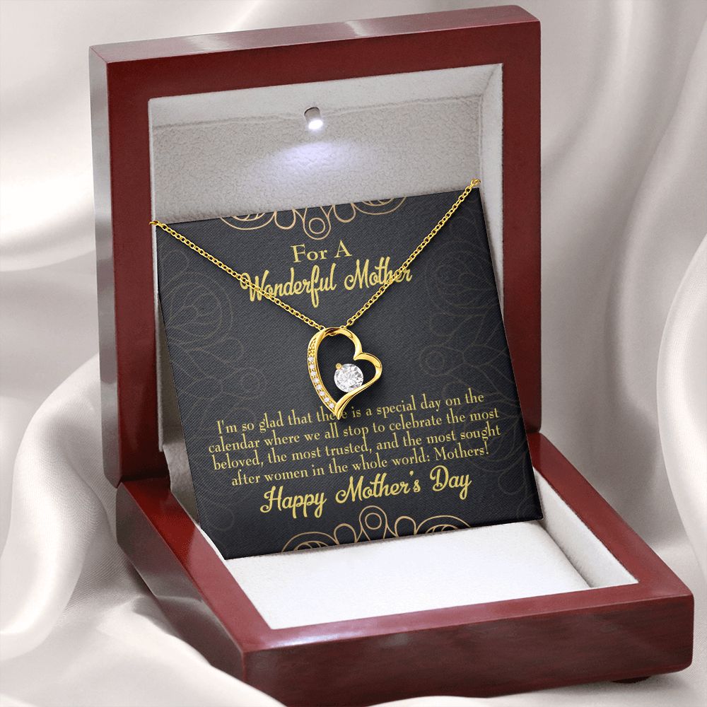 To Mom Special Day Forever Necklace w Message Card-Express Your Love Gifts