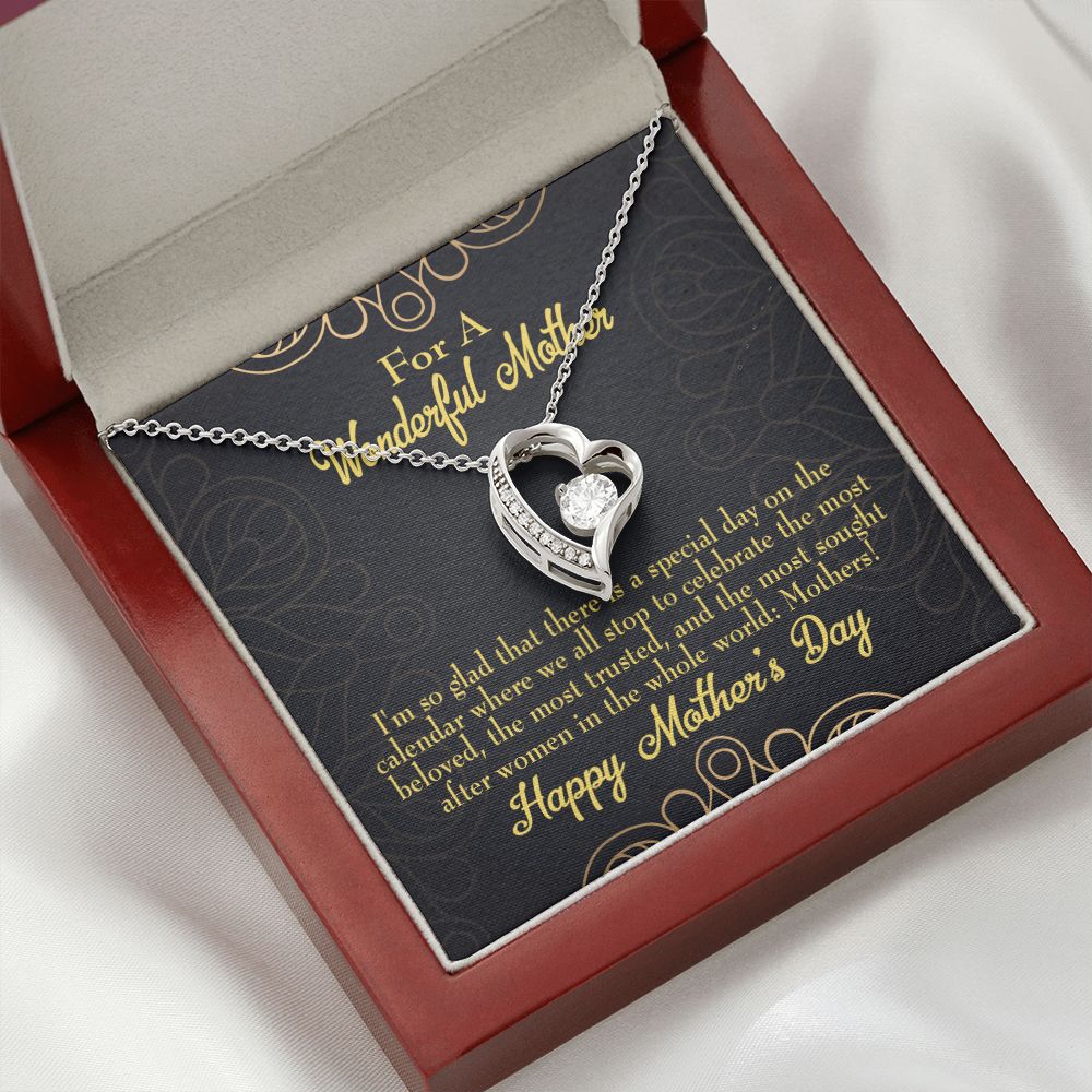 To Mom Special Day Forever Necklace w Message Card-Express Your Love Gifts