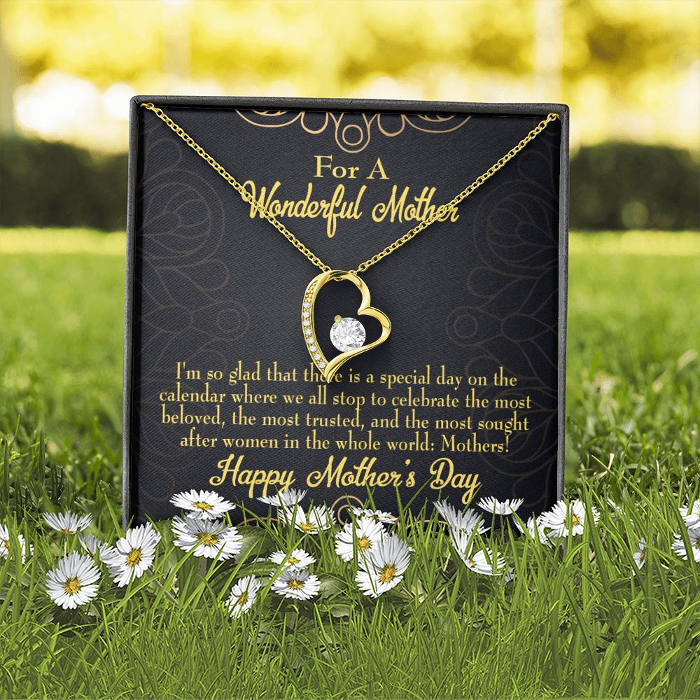 To Mom Special Day Forever Necklace w Message Card-Express Your Love Gifts