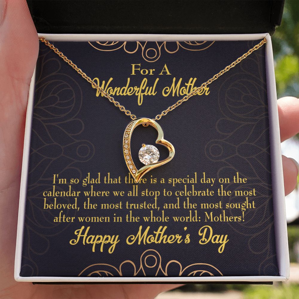 To Mom Special Day Forever Necklace w Message Card-Express Your Love Gifts