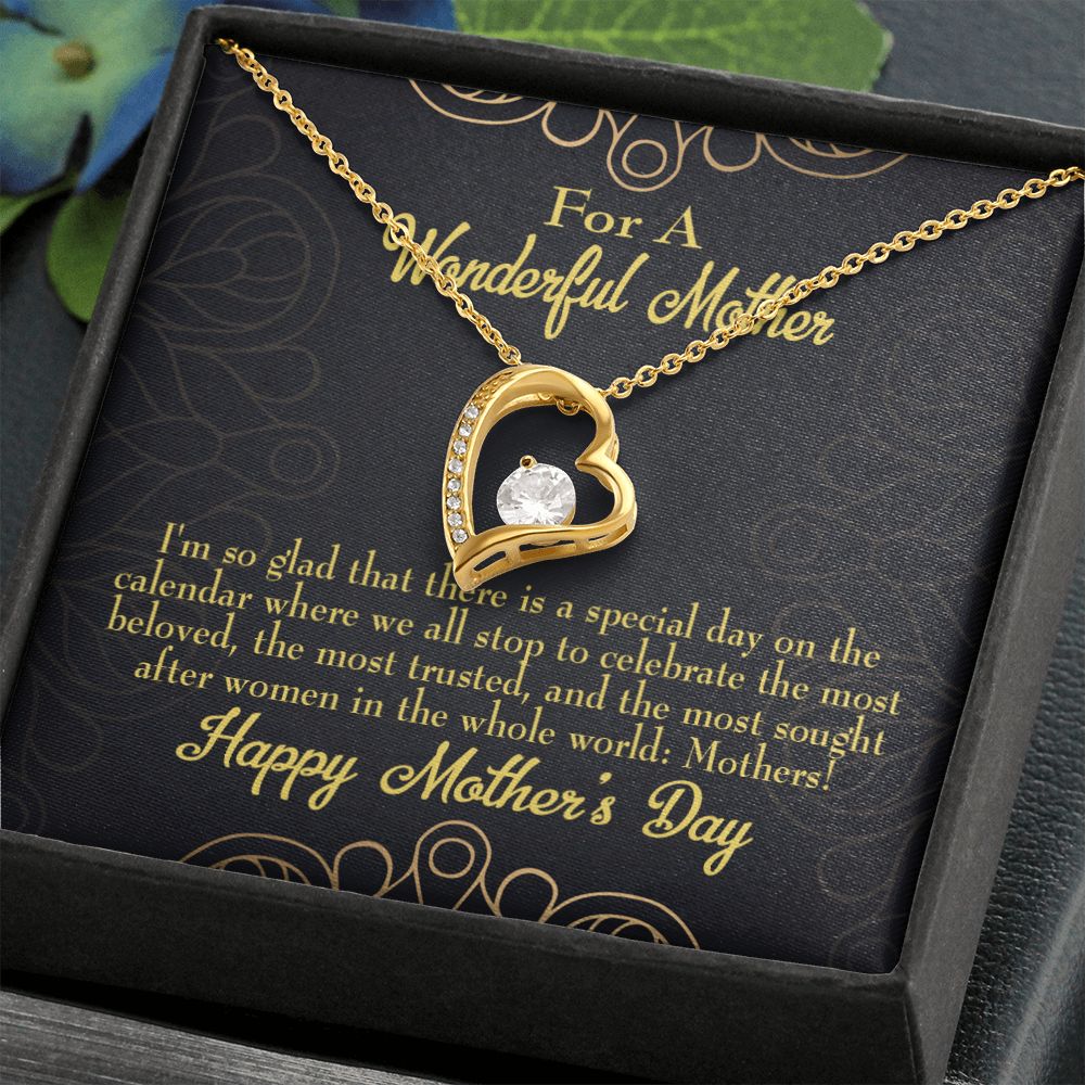 To Mom Special Day Forever Necklace w Message Card-Express Your Love Gifts