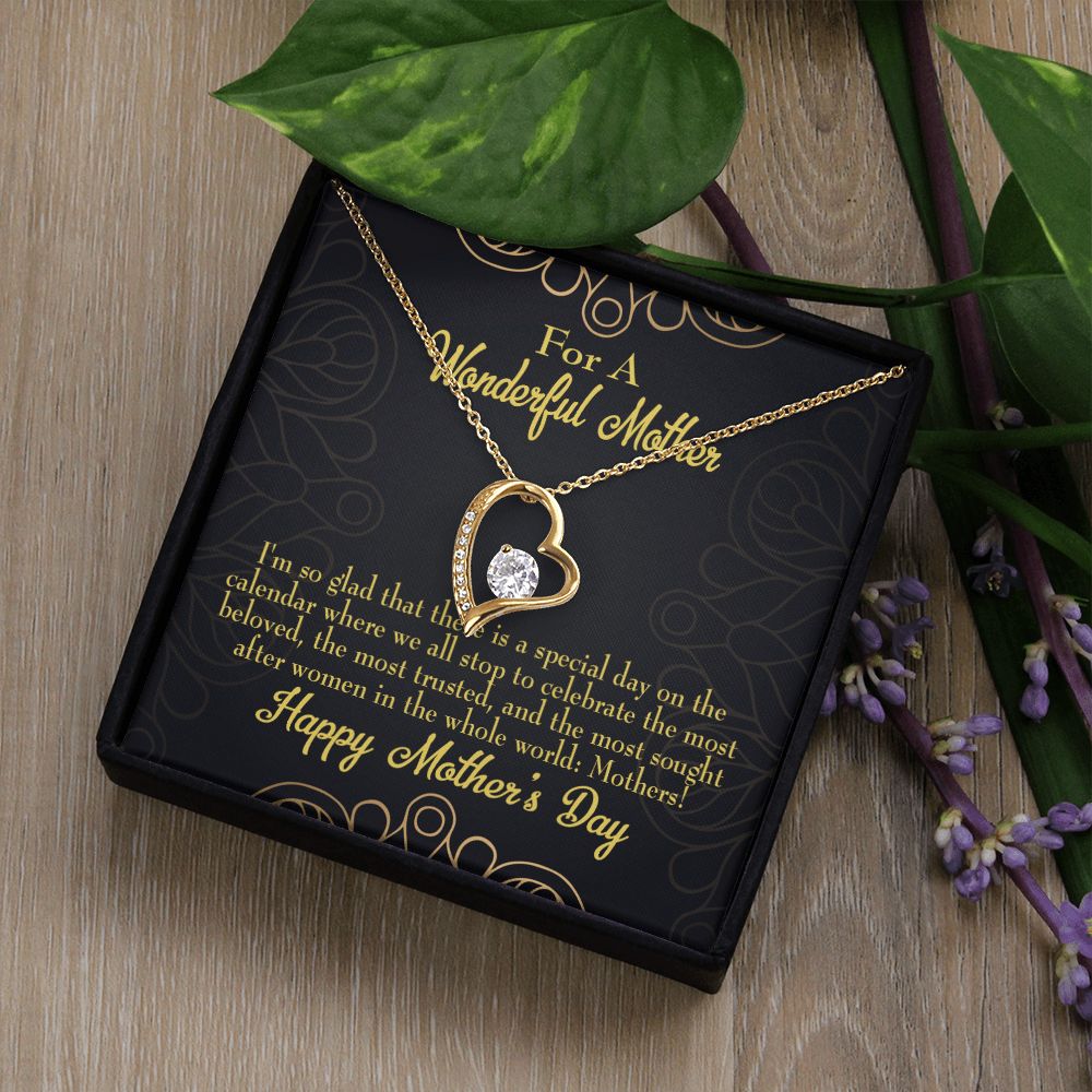 To Mom Special Day Forever Necklace w Message Card-Express Your Love Gifts