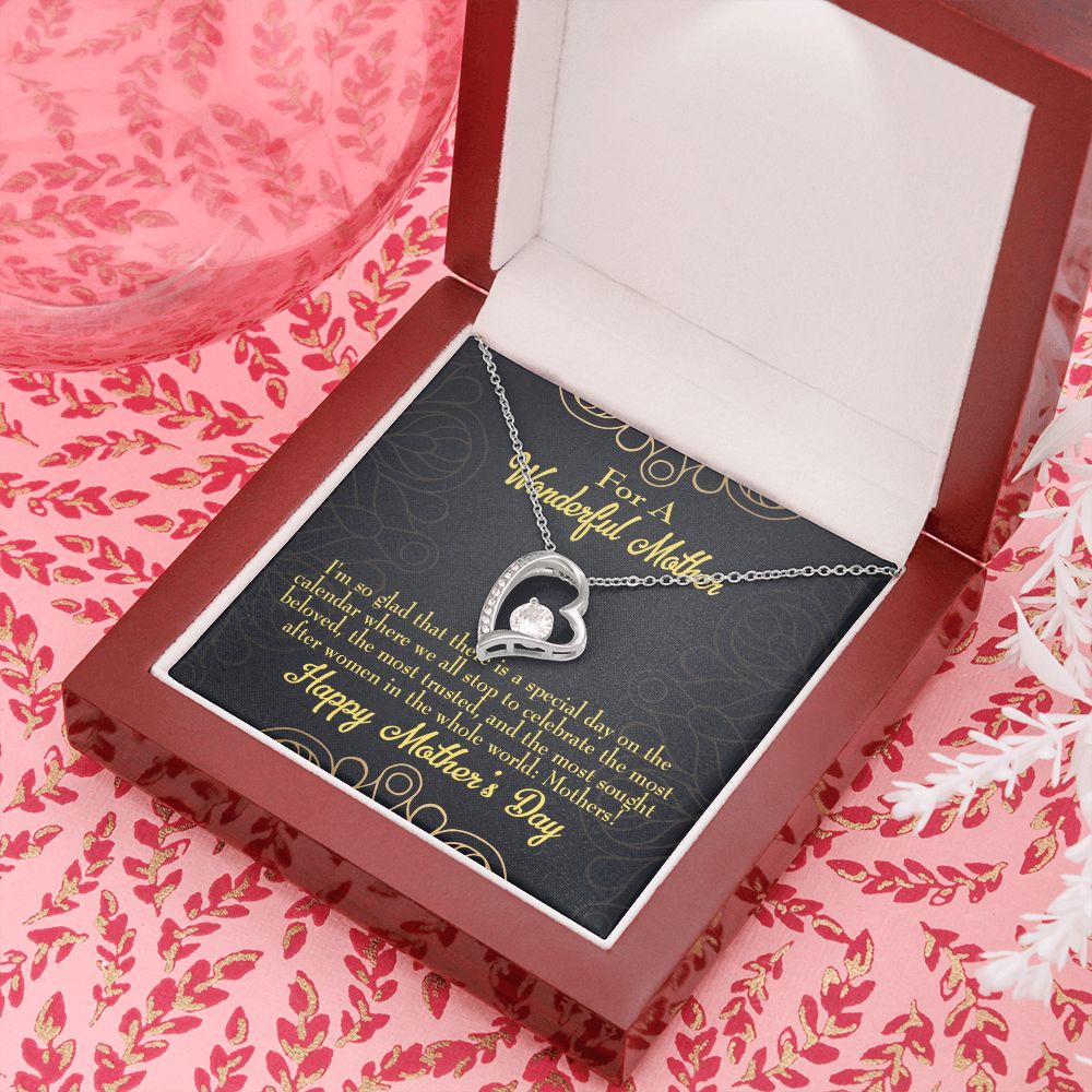 To Mom Special Day Forever Necklace w Message Card-Express Your Love Gifts