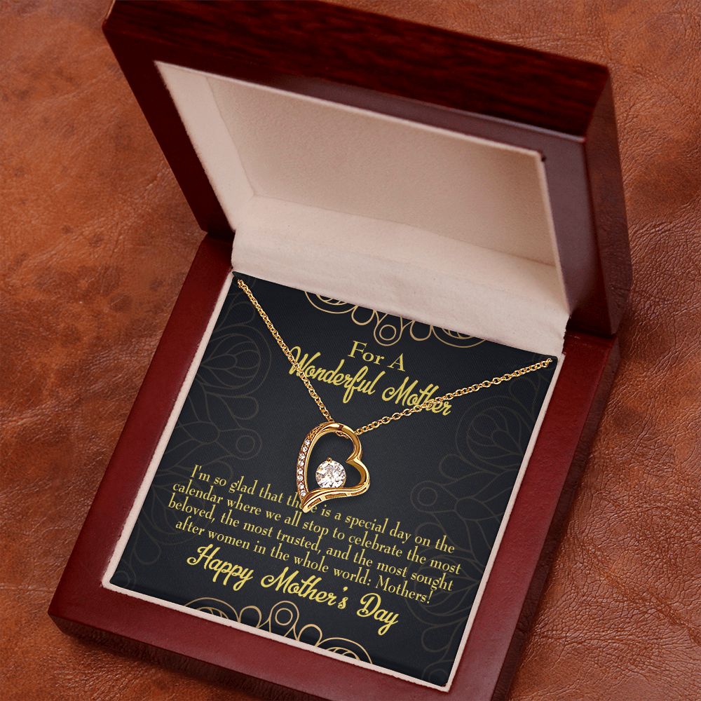 To Mom Special Day Forever Necklace w Message Card-Express Your Love Gifts