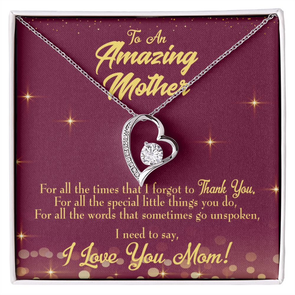 To Mom Special Little Things Forever Necklace w Message Card-Express Your Love Gifts