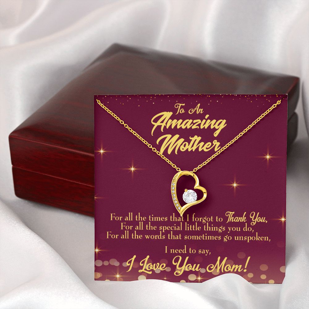 To Mom Special Little Things Forever Necklace w Message Card-Express Your Love Gifts