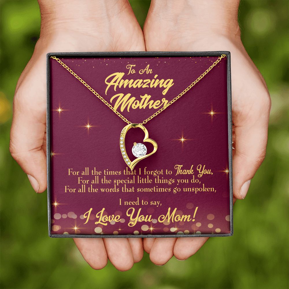 To Mom Special Little Things Forever Necklace w Message Card-Express Your Love Gifts