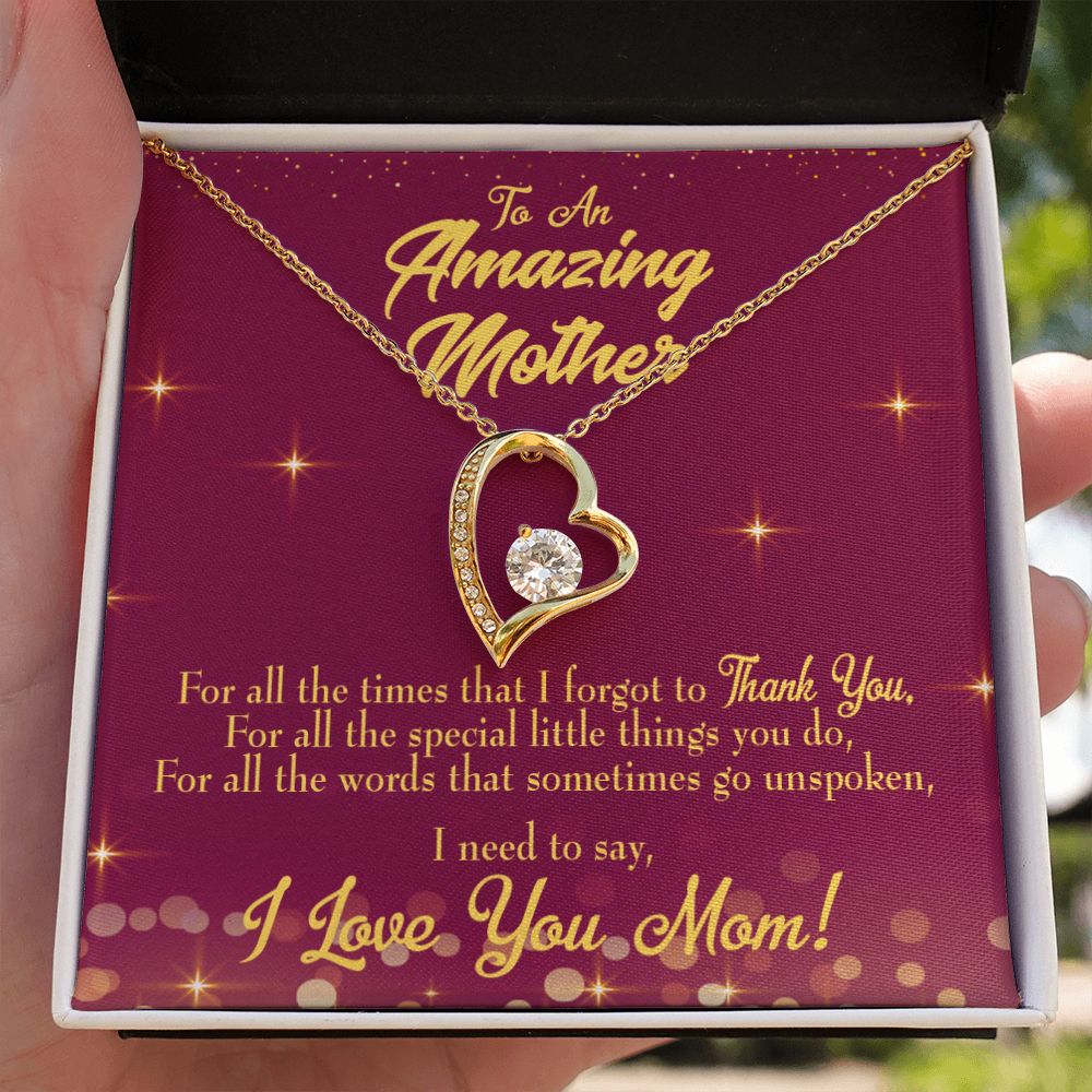 To Mom Special Little Things Forever Necklace w Message Card-Express Your Love Gifts