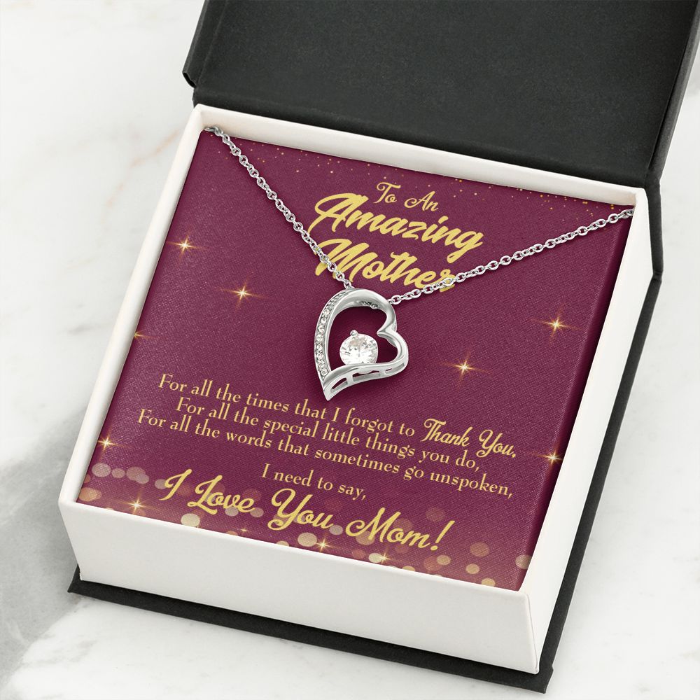 To Mom Special Little Things Forever Necklace w Message Card-Express Your Love Gifts