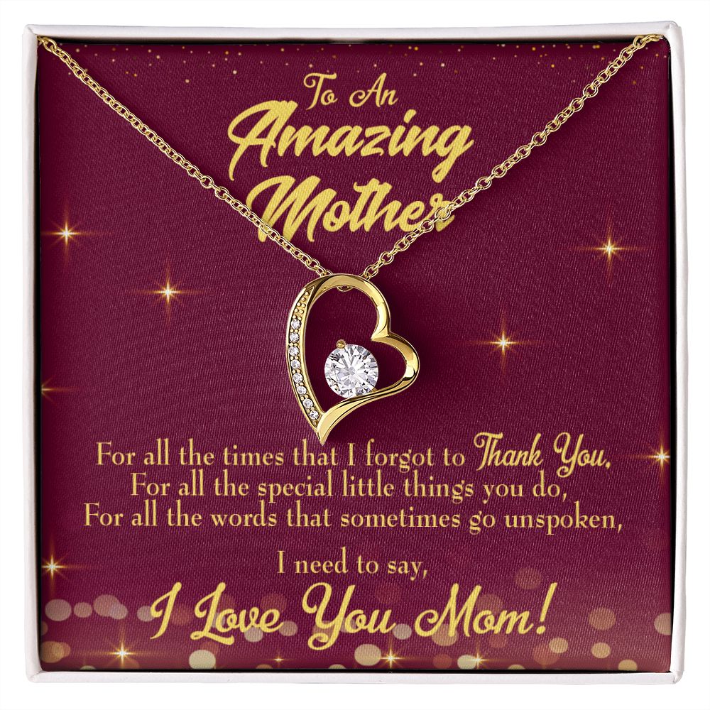 To Mom Special Little Things Forever Necklace w Message Card-Express Your Love Gifts