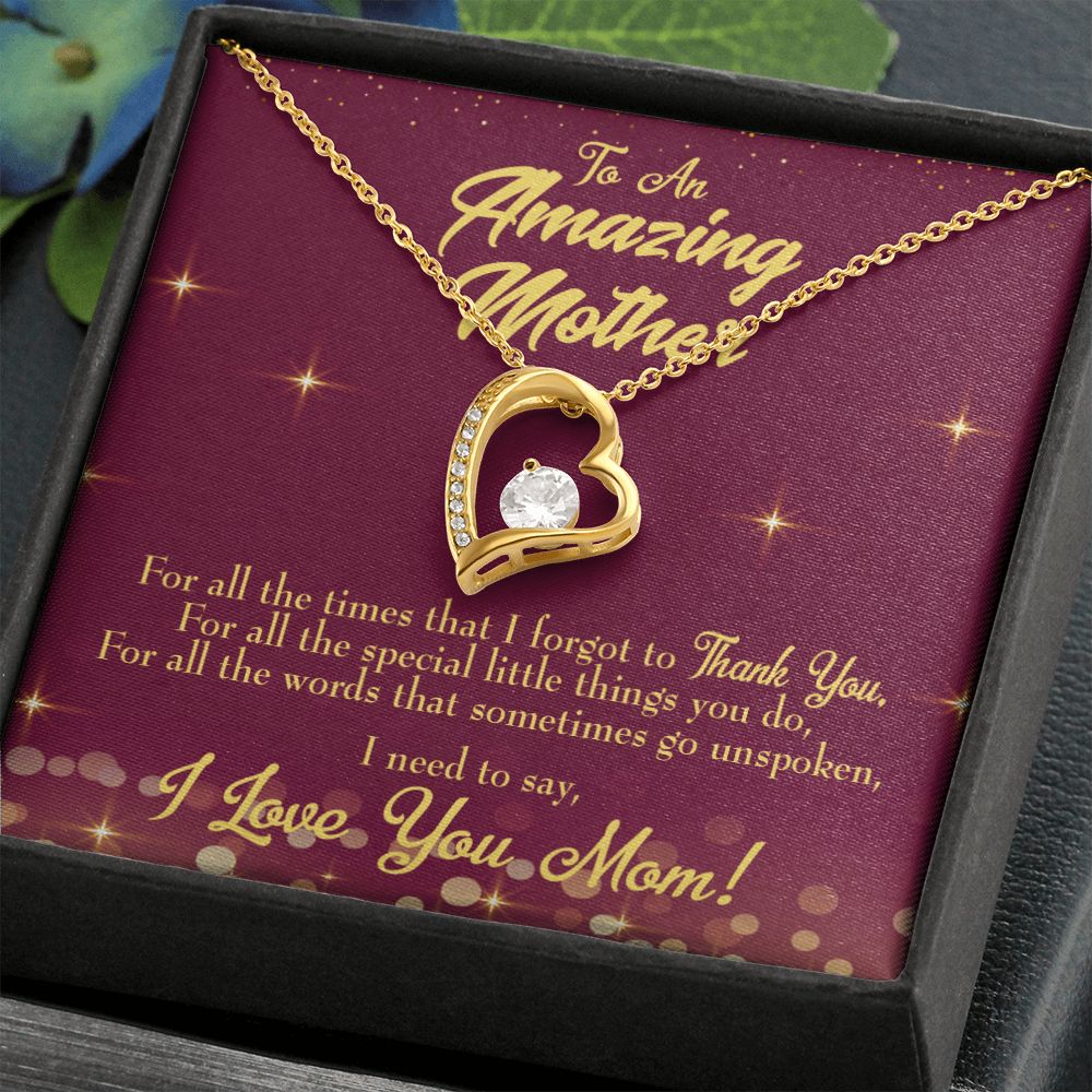 To Mom Special Little Things Forever Necklace w Message Card-Express Your Love Gifts