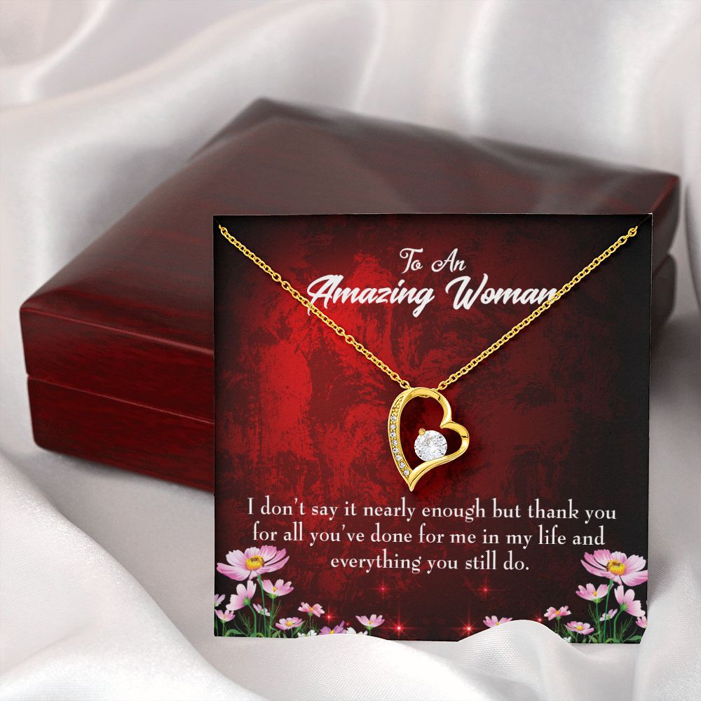 To Mom Thank You Forever Necklace w Message Card-Express Your Love Gifts