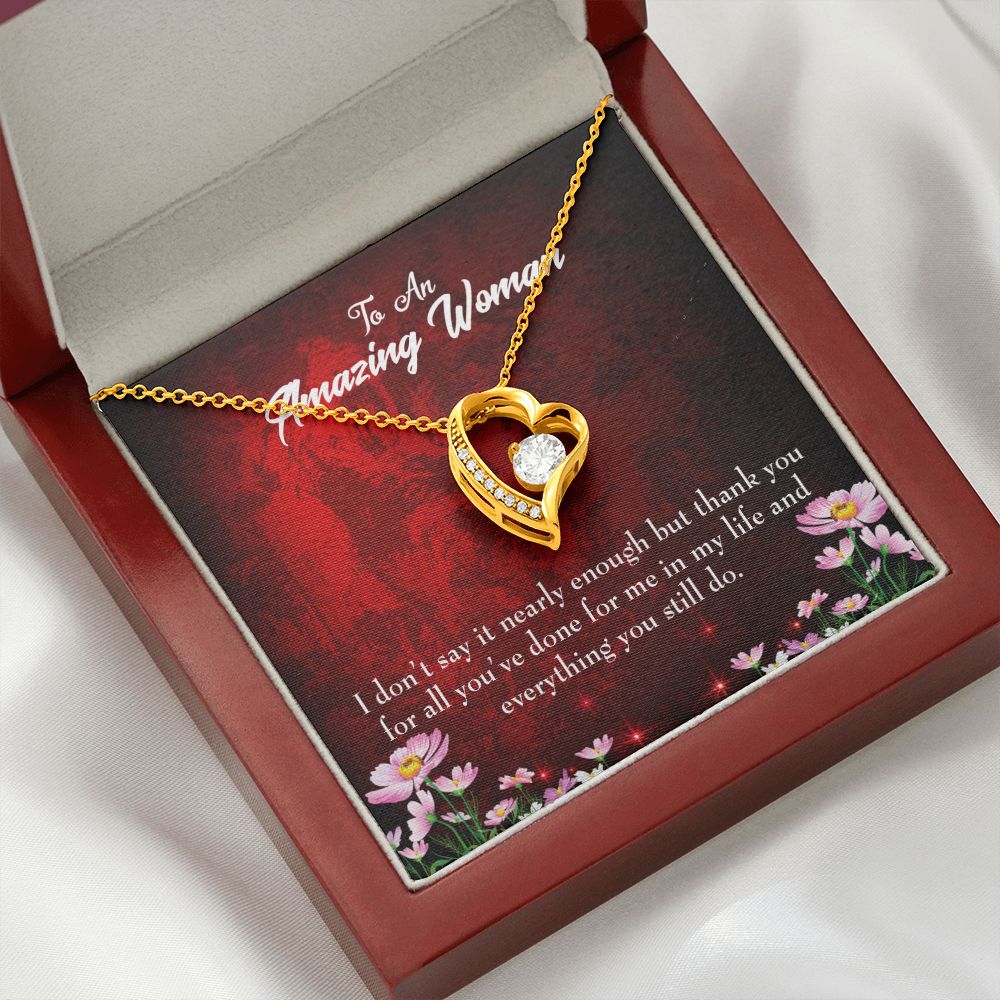 To Mom Thank You Forever Necklace w Message Card-Express Your Love Gifts