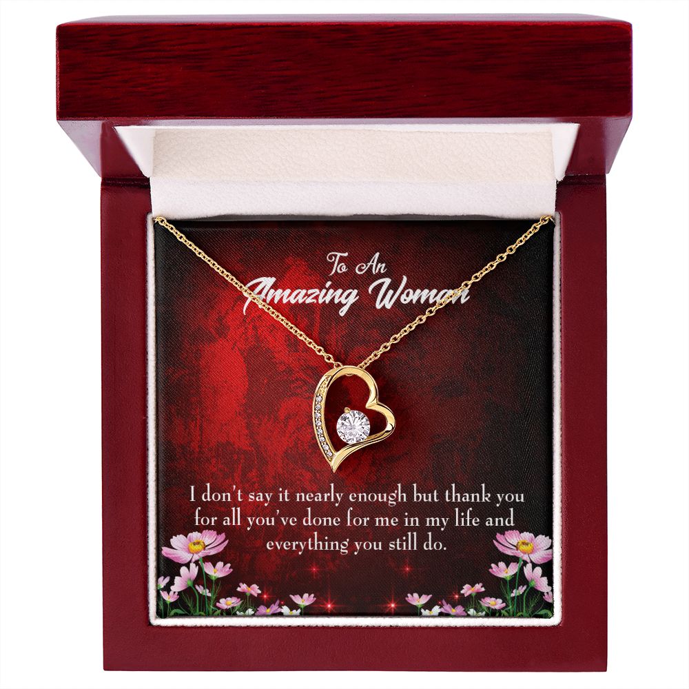 To Mom Thank You Forever Necklace w Message Card-Express Your Love Gifts