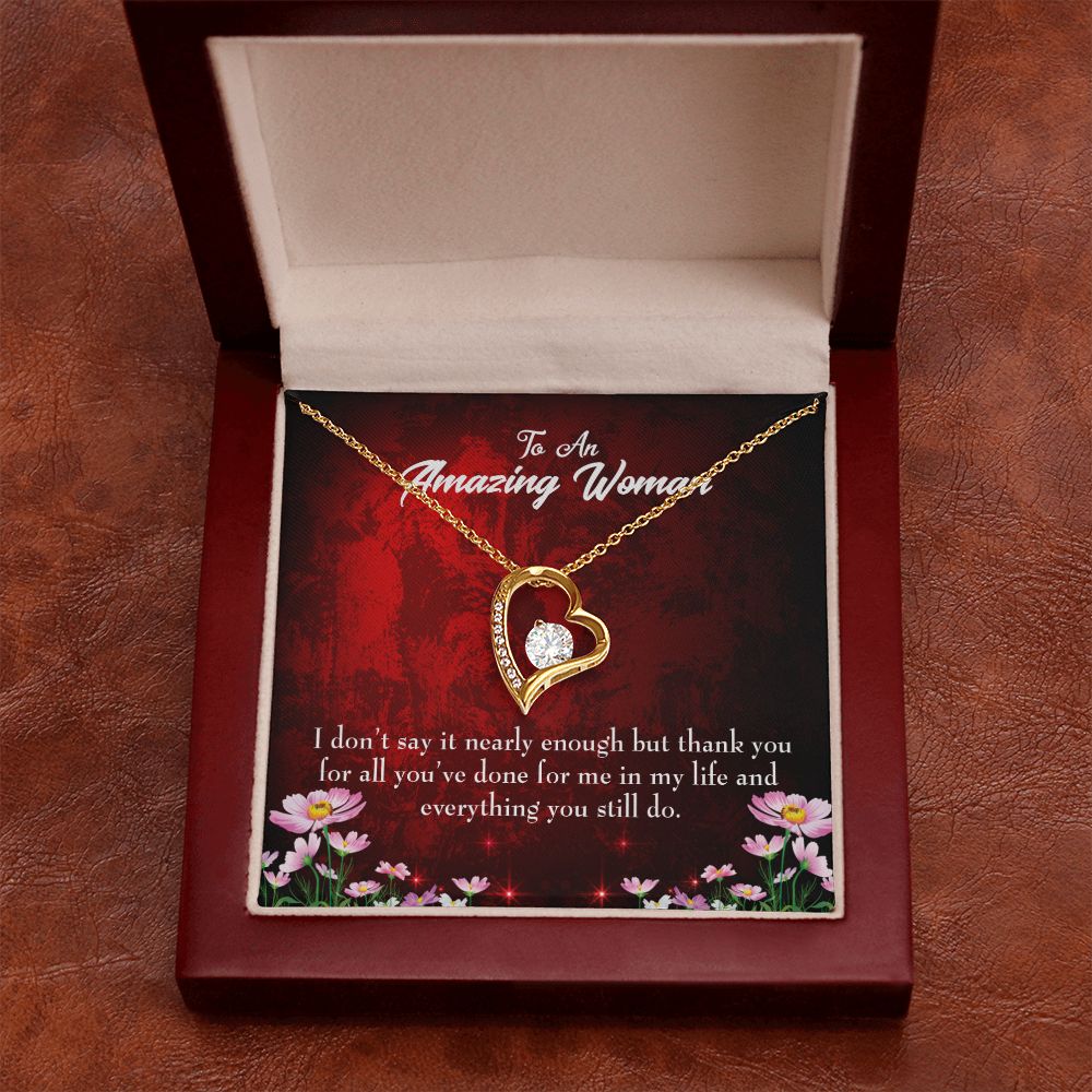 To Mom Thank You Forever Necklace w Message Card-Express Your Love Gifts