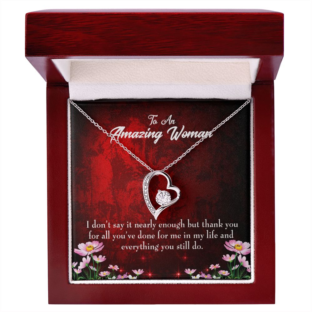 To Mom Thank You Forever Necklace w Message Card-Express Your Love Gifts