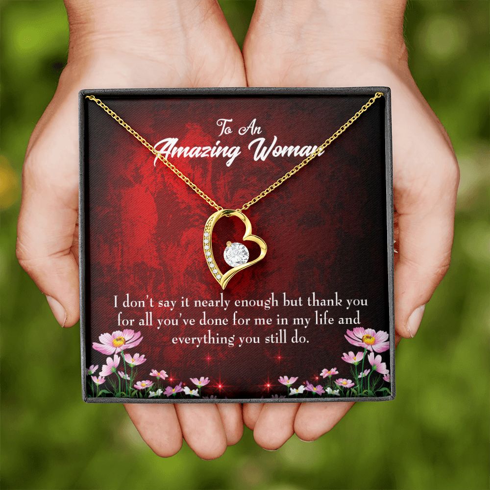 To Mom Thank You Forever Necklace w Message Card-Express Your Love Gifts