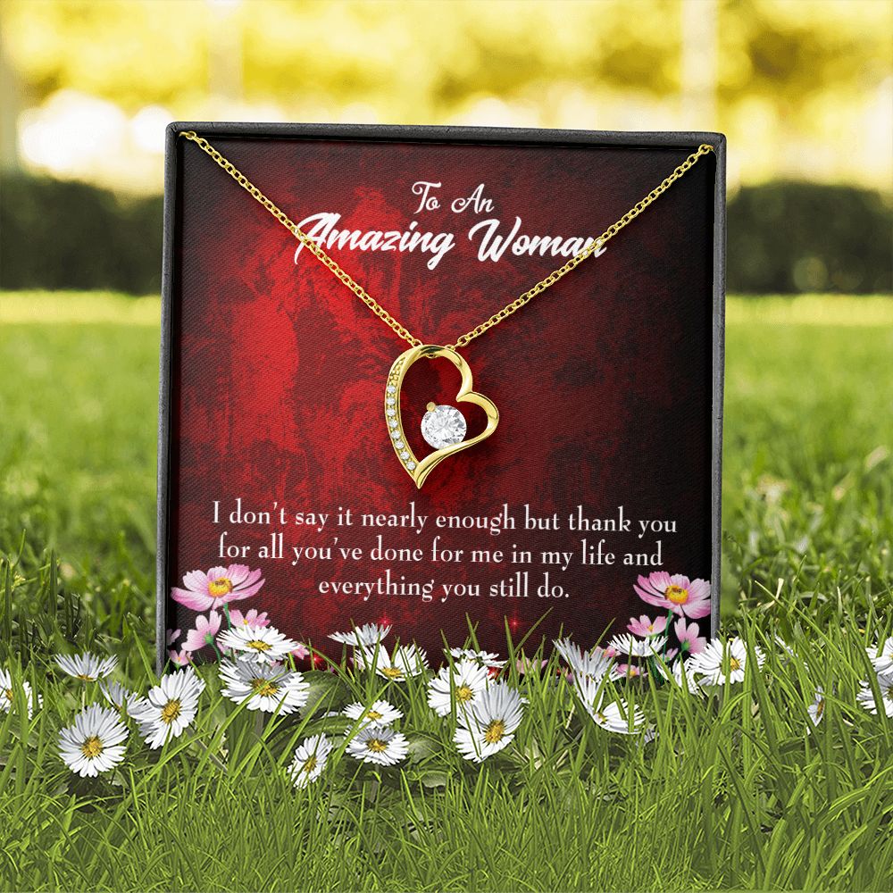 To Mom Thank You Forever Necklace w Message Card-Express Your Love Gifts