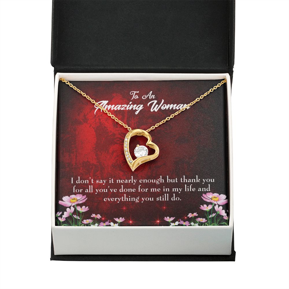 To Mom Thank You Forever Necklace w Message Card-Express Your Love Gifts