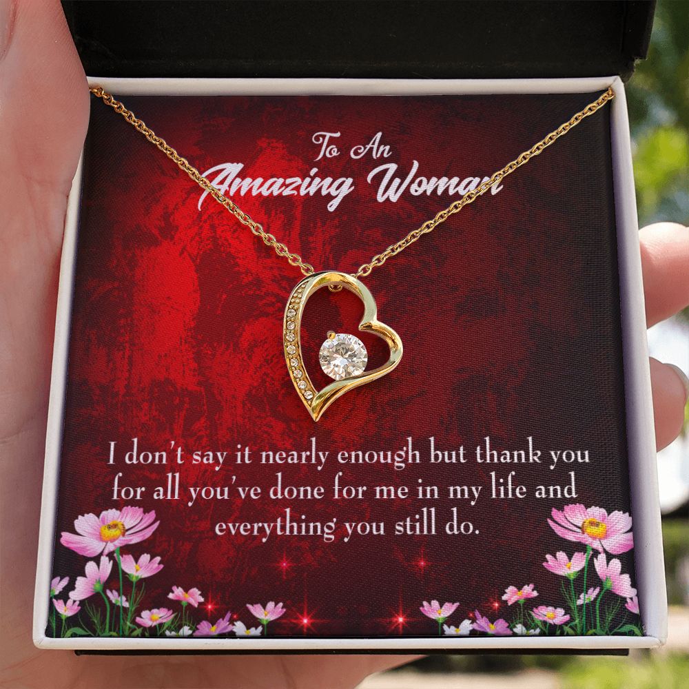 To Mom Thank You Forever Necklace w Message Card-Express Your Love Gifts