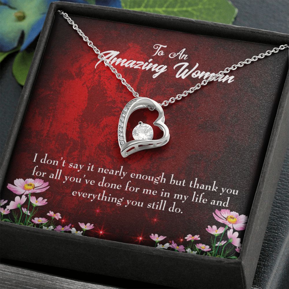 To Mom Thank You Forever Necklace w Message Card-Express Your Love Gifts