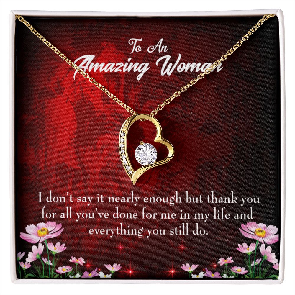 To Mom Thank You Forever Necklace w Message Card-Express Your Love Gifts