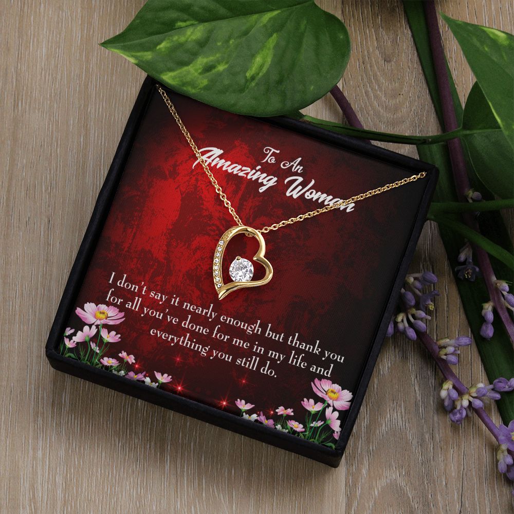 To Mom Thank You Forever Necklace w Message Card-Express Your Love Gifts