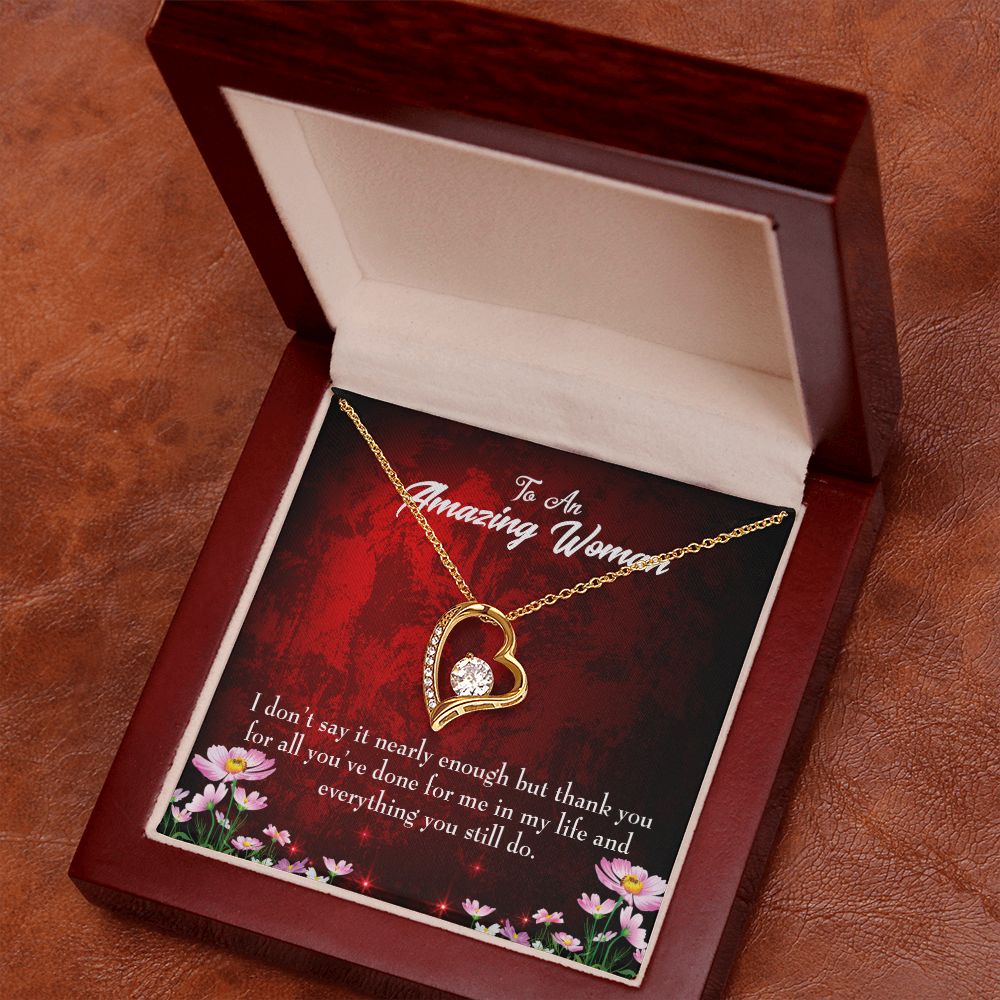 To Mom Thank You Forever Necklace w Message Card-Express Your Love Gifts