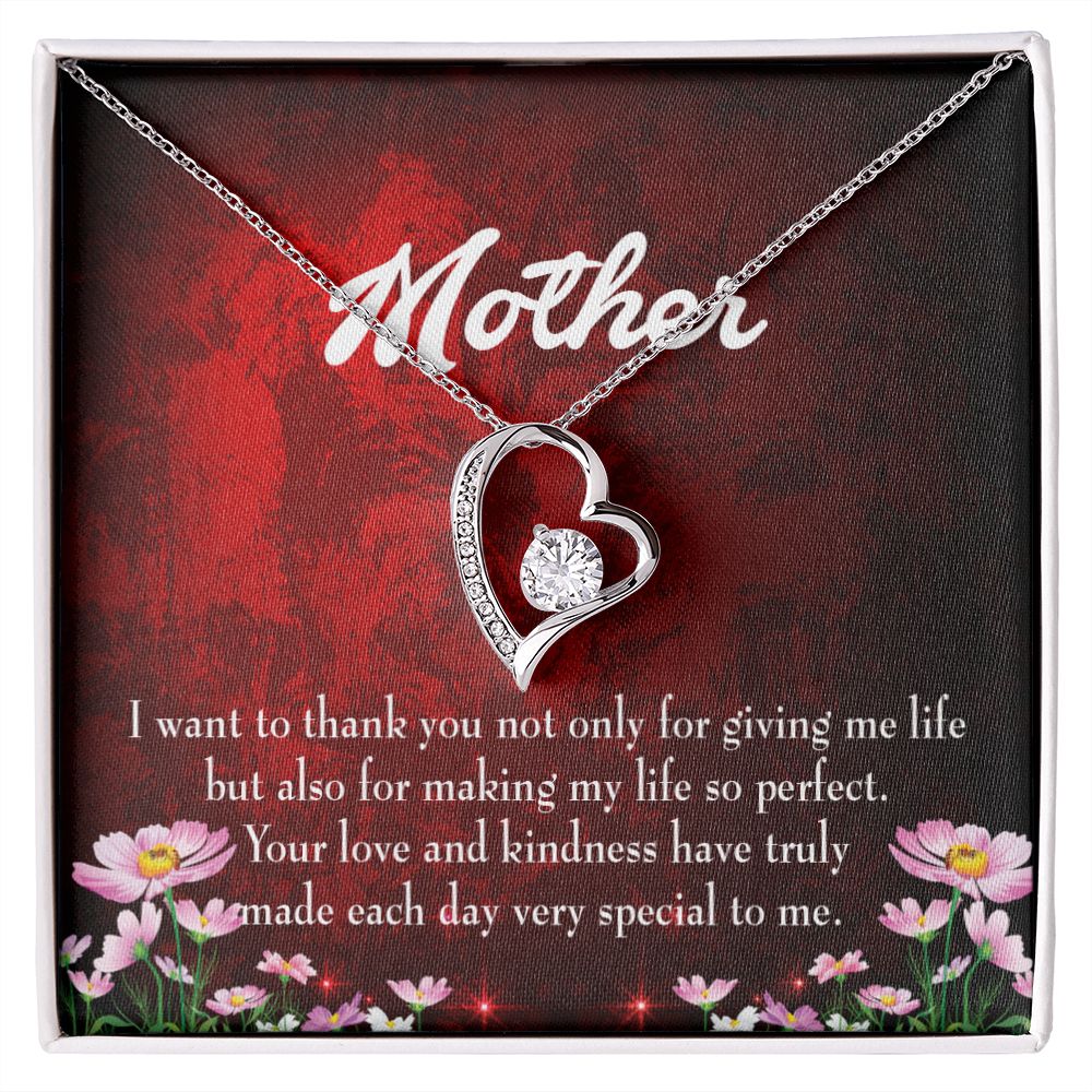 To Mom Thank You Mother Forever Necklace w Message Card-Express Your Love Gifts