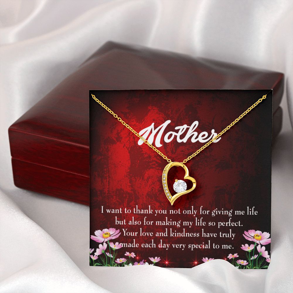 To Mom Thank You Mother Forever Necklace w Message Card-Express Your Love Gifts