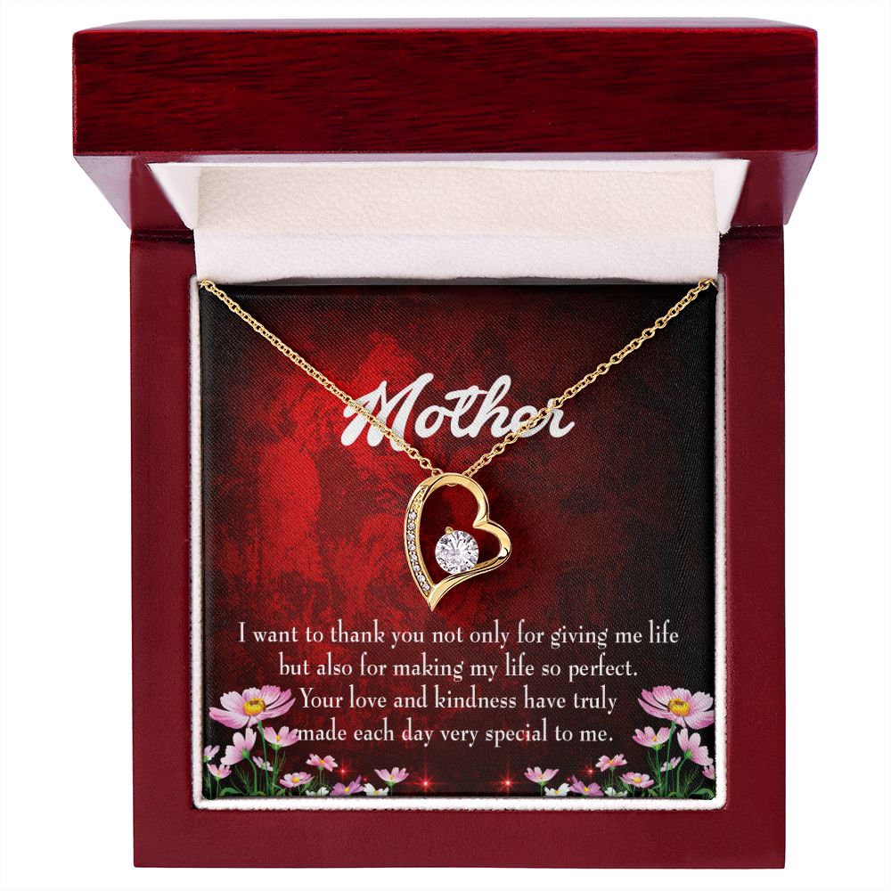To Mom Thank You Mother Forever Necklace w Message Card-Express Your Love Gifts