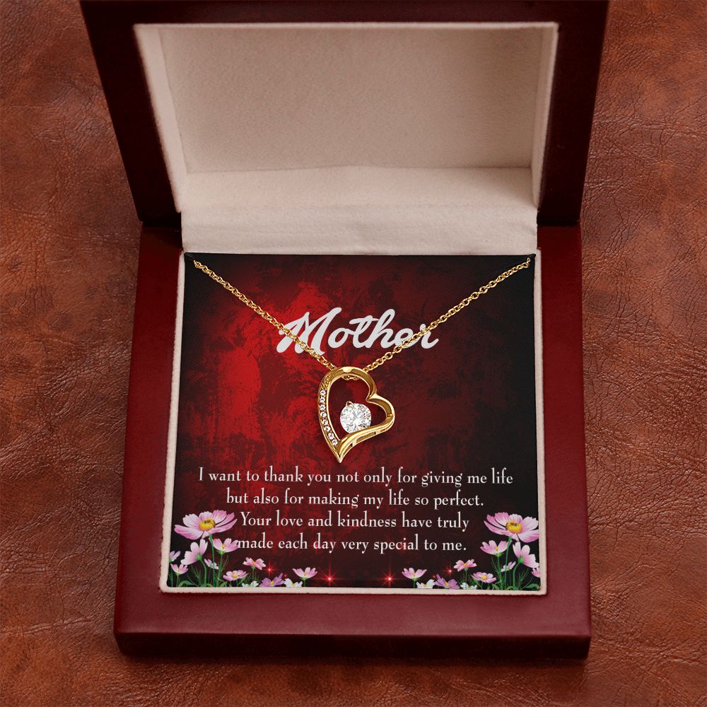 To Mom Thank You Mother Forever Necklace w Message Card-Express Your Love Gifts