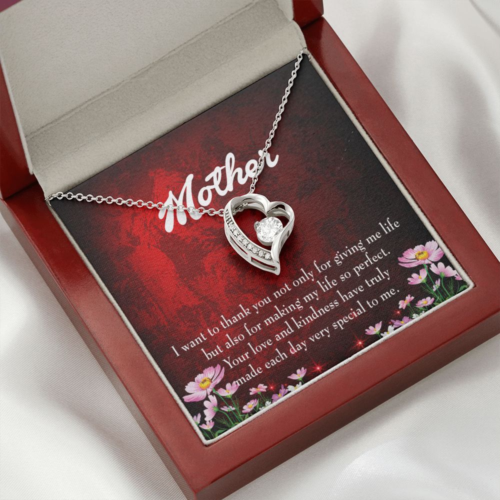 To Mom Thank You Mother Forever Necklace w Message Card-Express Your Love Gifts