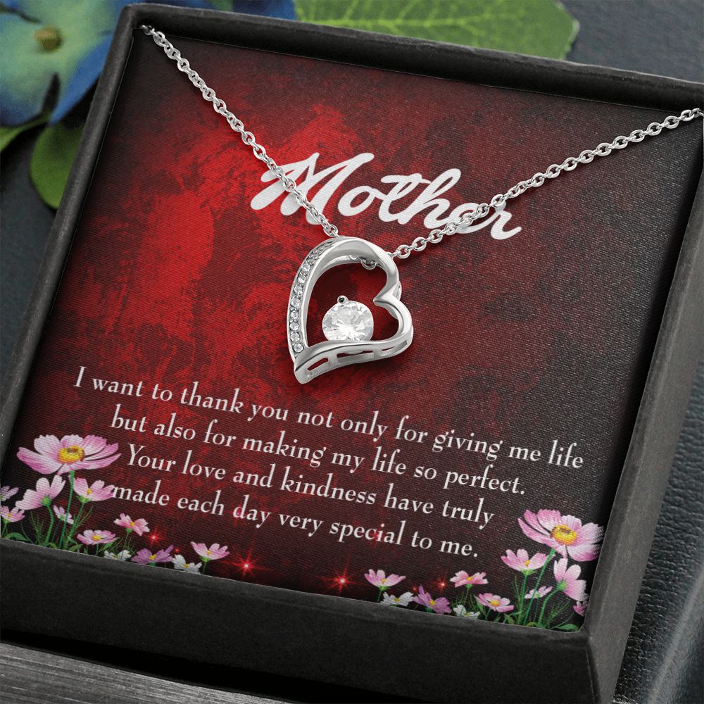 To Mom Thank You Mother Forever Necklace w Message Card-Express Your Love Gifts