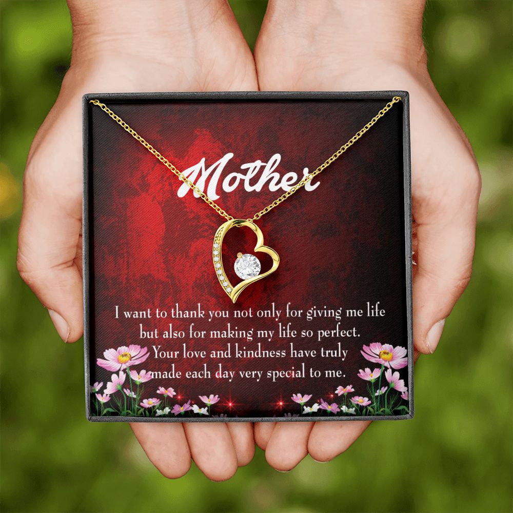 To Mom Thank You Mother Forever Necklace w Message Card-Express Your Love Gifts