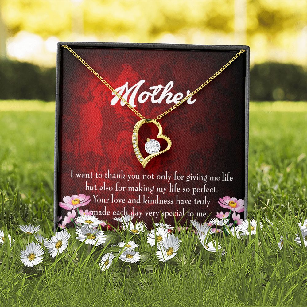 To Mom Thank You Mother Forever Necklace w Message Card-Express Your Love Gifts